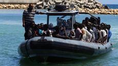 Illegal migrants near the coast of Tripoli, Libya 