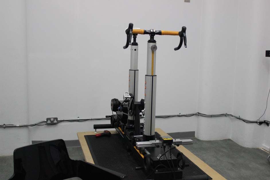 The first of two bikes allows riders to assess their position on the bike