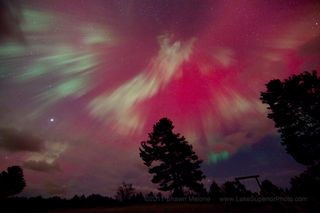 Photographer Shawn Malone of Marquette, Mich., took this dazzling photo of the spectacular Oct. 24, 2011 northern lights display.