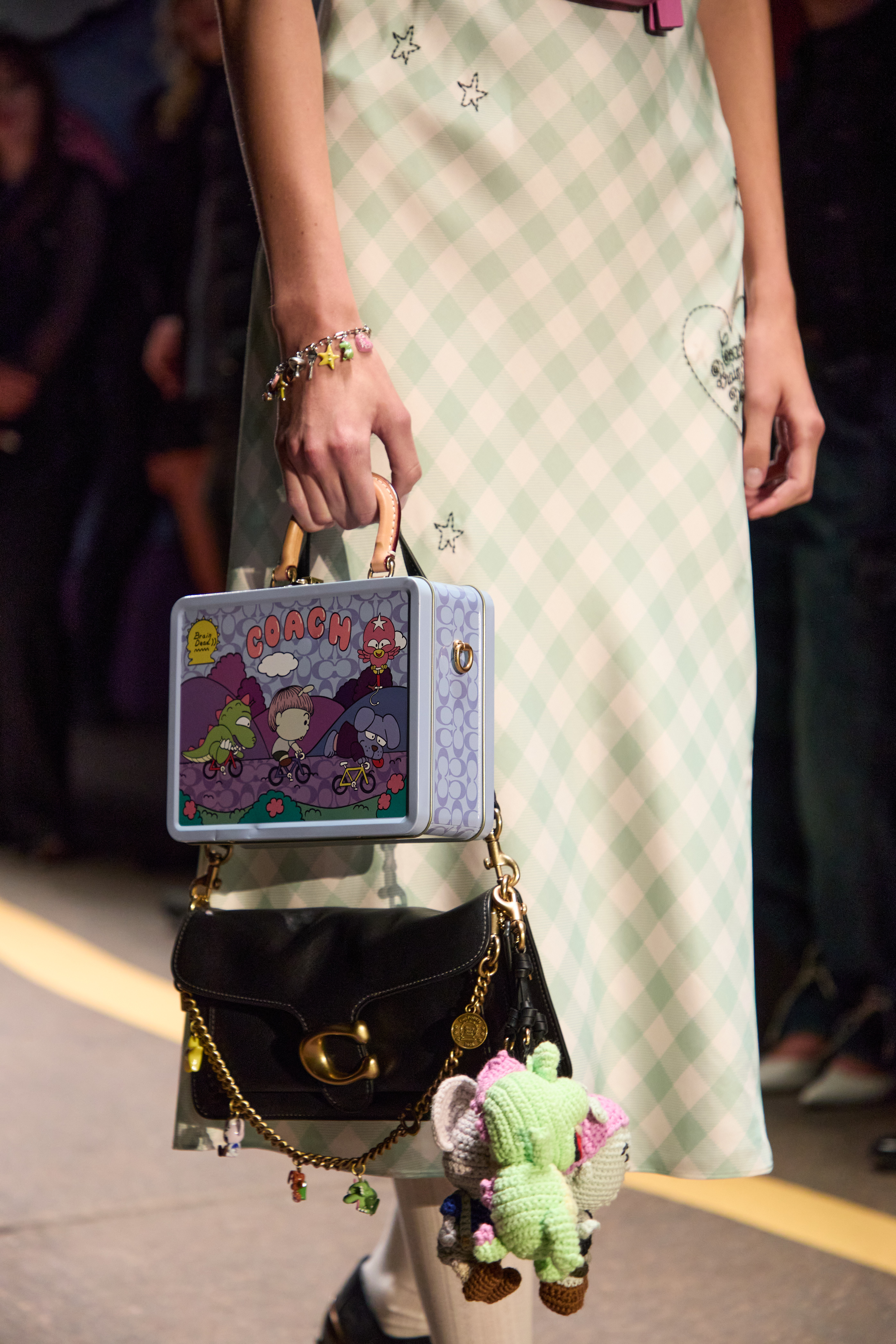Coach x Brain Dead capsule collection 2026 runway model.