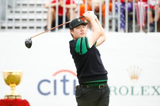 Sungjae Im hits a drive at the 2019 Presidents Cup