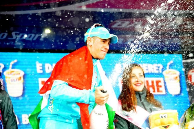 Vincenzo Nibali (Astana) on the podium