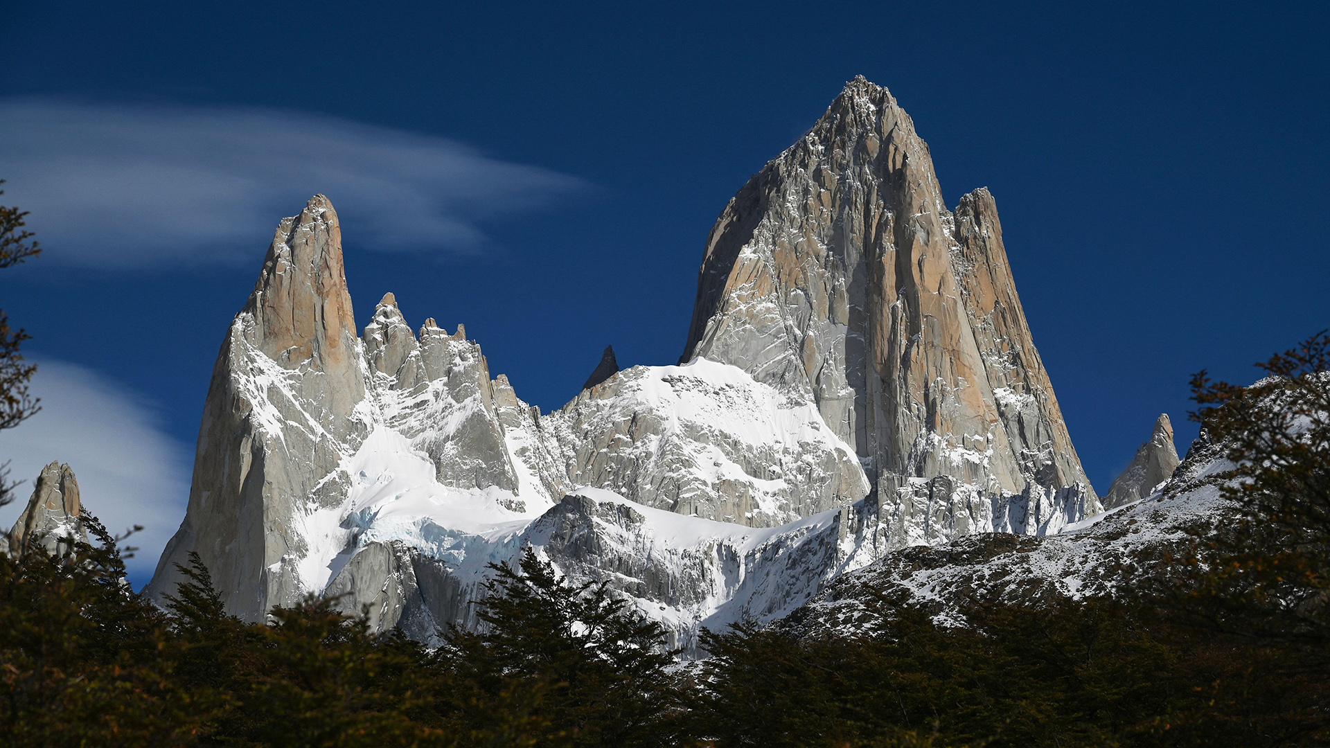 View of the Mount Fitz Roy at Los Glaciares National Park, near El Calafate, Argentina on March 31, 2023. (Photo by Miguel MEDINA / AFP) (Photo by MIGUEL MEDINA/AFP via Getty Images)