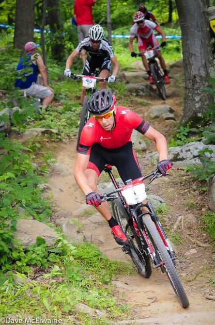 Todd Wells (Specialized) with the race lead on lap two