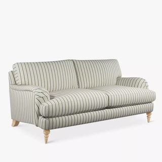 Picture of a white striped sofa