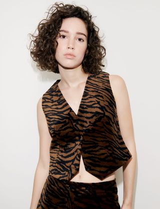 Velvet Animal-Print Waistcoat