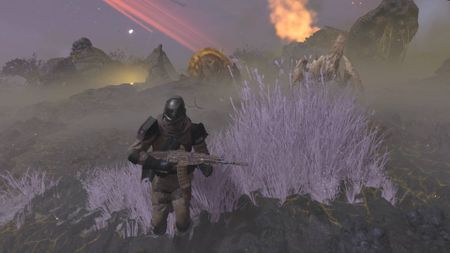 Helldivers 2 running away from bugs with coyote assault rifle