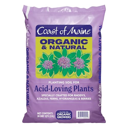 Coast of Maine Organic &amp;amp; Natural Planting Soil for Acid Loving Plants Azalea, Rhododendron &amp;amp; Berries - Premium Planting Soil W/composted Manure, Sphagnum Peat Moss - Low Ph, Enhanced Drainage (20 Qt)