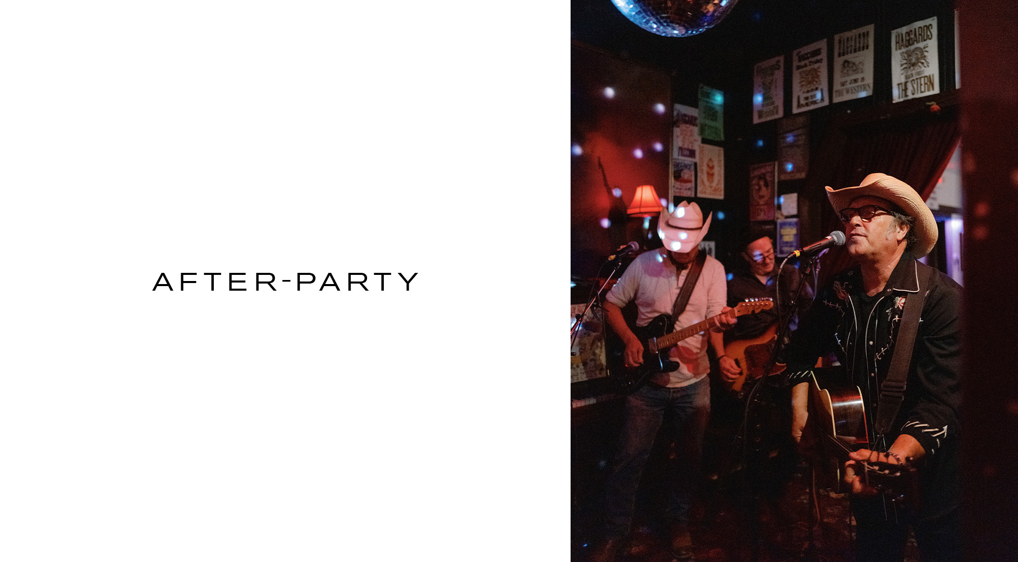 The band and text that reads &quot;after-party.&quot;