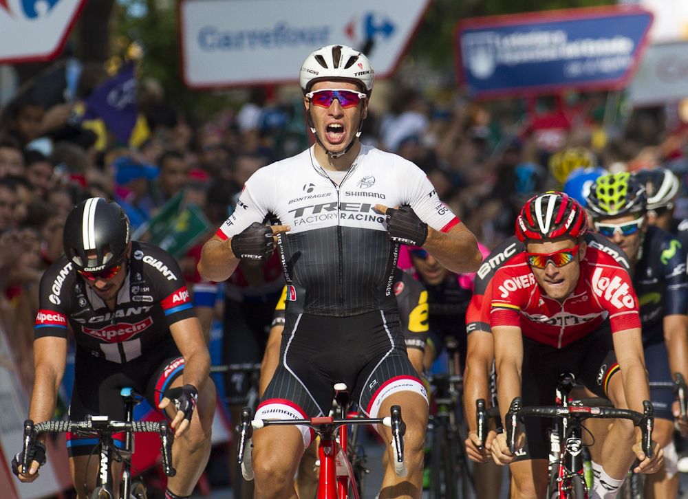 Danny van Poppel (Trek Factory Racing) wins stage 12 of the 2015 Vuelta a Espana.
