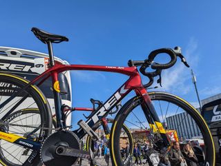 New Trek Domane on team car at Paris Roubaix