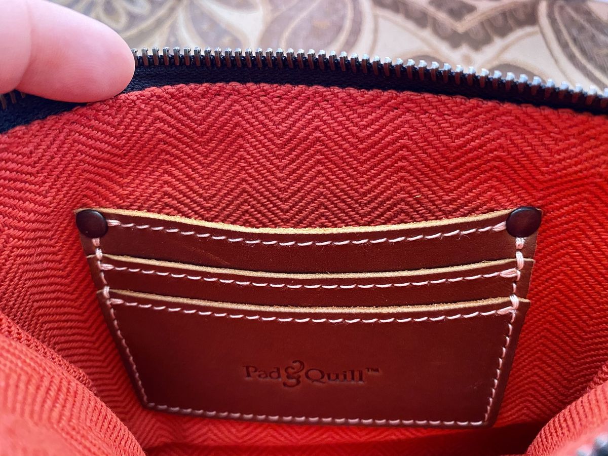 Pad Quill Leather Laptop Tote Clutch Interior