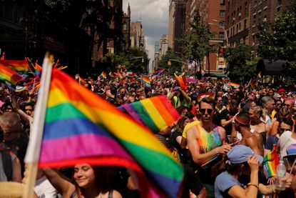 Marchers in the NYC Pride Parade