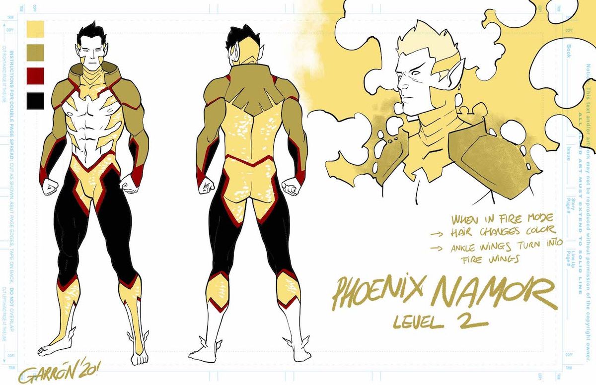 Avengers 'Enter the Phoenix' character designs by Javier Garr&oacute;n