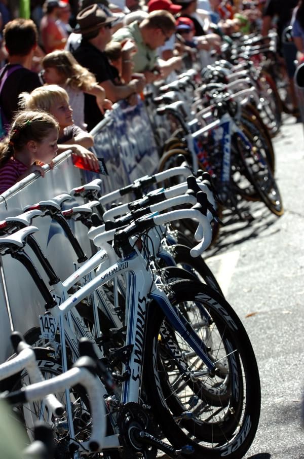 Saxo Bank Sungard's Specialized team bikes.