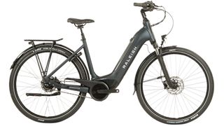 Raleigh Motus GT in black with a low step-through frame