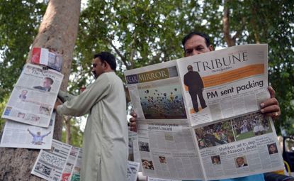 A newspaper about the ouster of Pakistan's prime minister