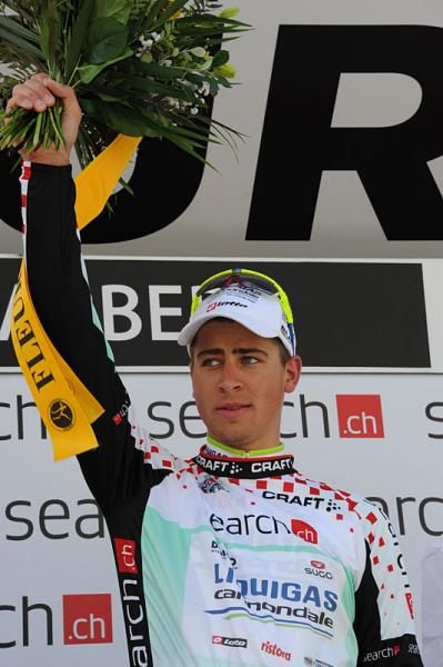 Peter Sagan (Liquigas-Cannondale) on the podium