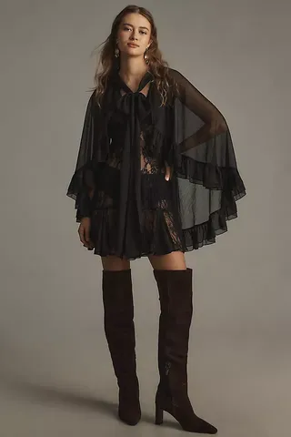 Mare Mare Sheer Ruffle Cape