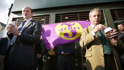 Douglas Carswell with Nigel Farage after defecting to UKIP in 2014