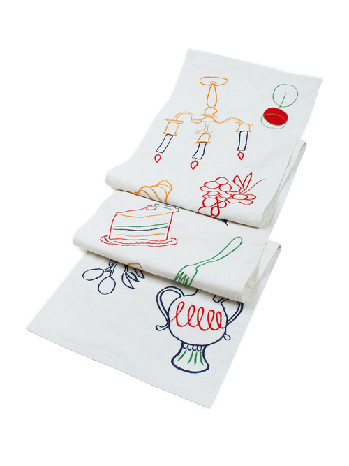 Linen Embroidered Runner