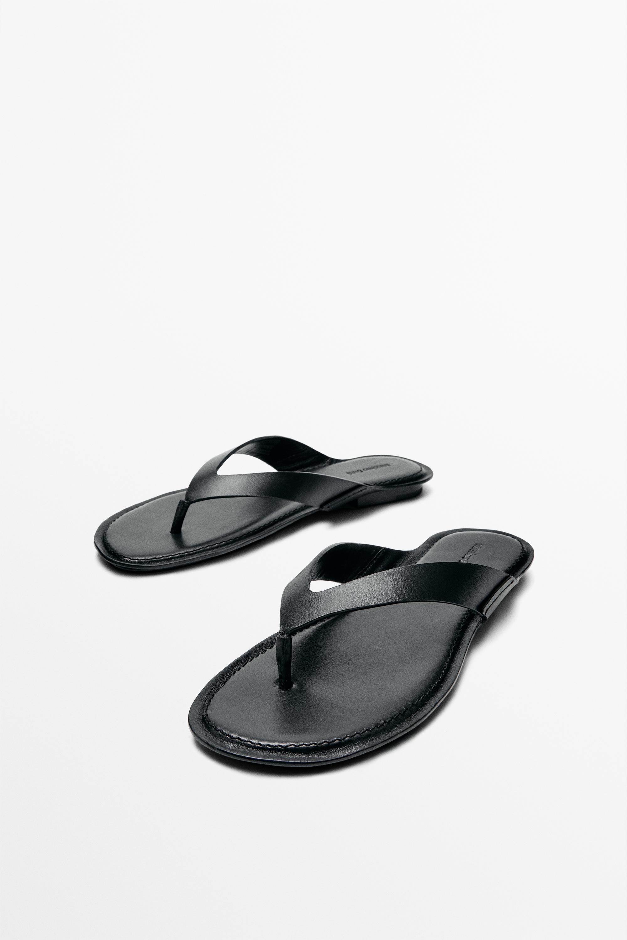 Massimo Dutti, Flat Leather Sandals