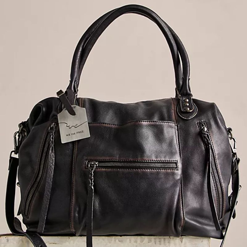 black leather shoulder bag