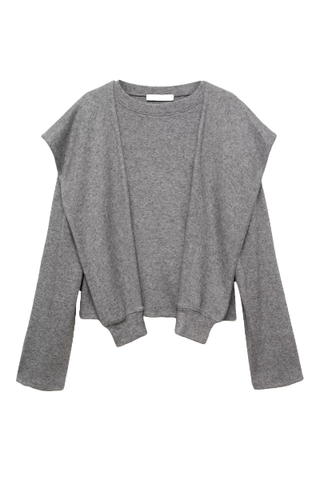 Mango Sweatshirt With Decorative Sleeve (Was $60) 