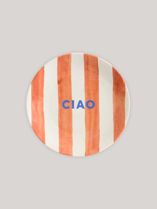 Text-Motif Porcelain Medium Plate