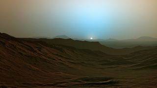 Illustration of a sunset on Mars. 