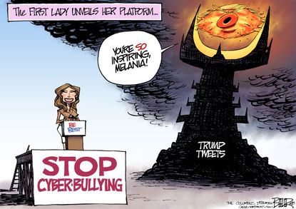 Political cartoon U.S. Melania Trump Be Best cyberbullying tweets