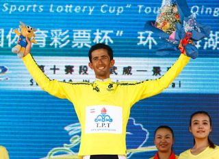 Hossein Alizadeh with the yellow jersey