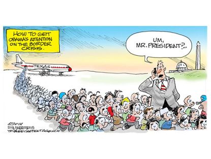 Political cartoon Obama border