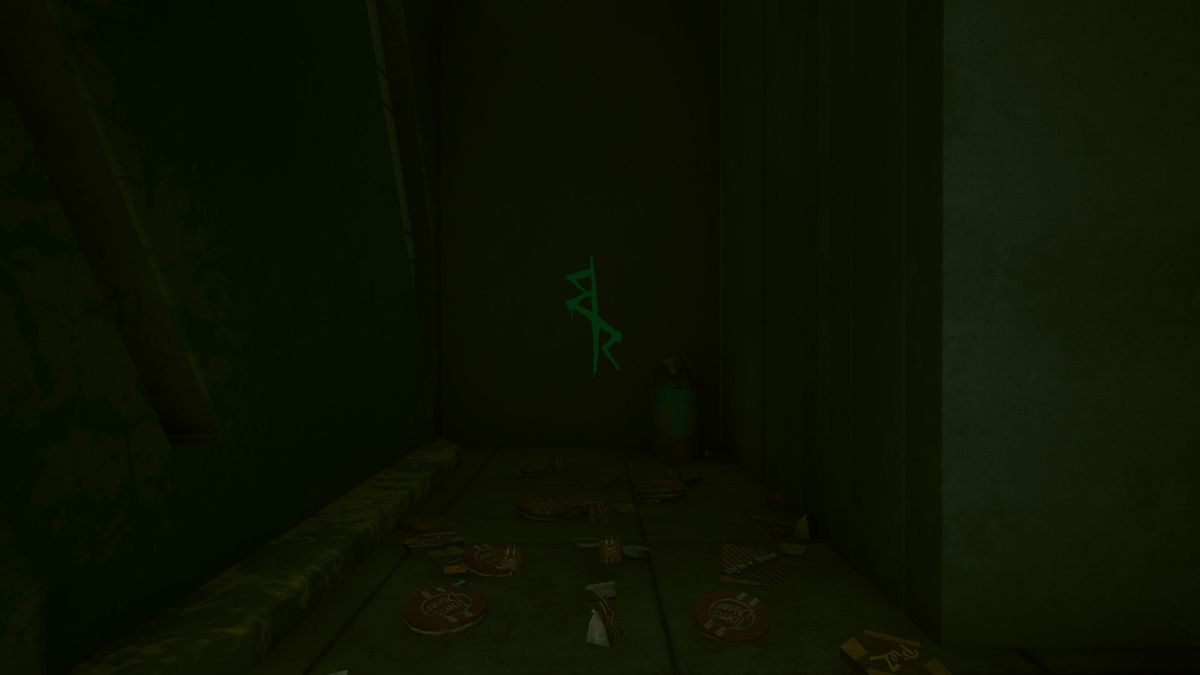 Cyberpunk 2077 alley with Edgerunners symbol