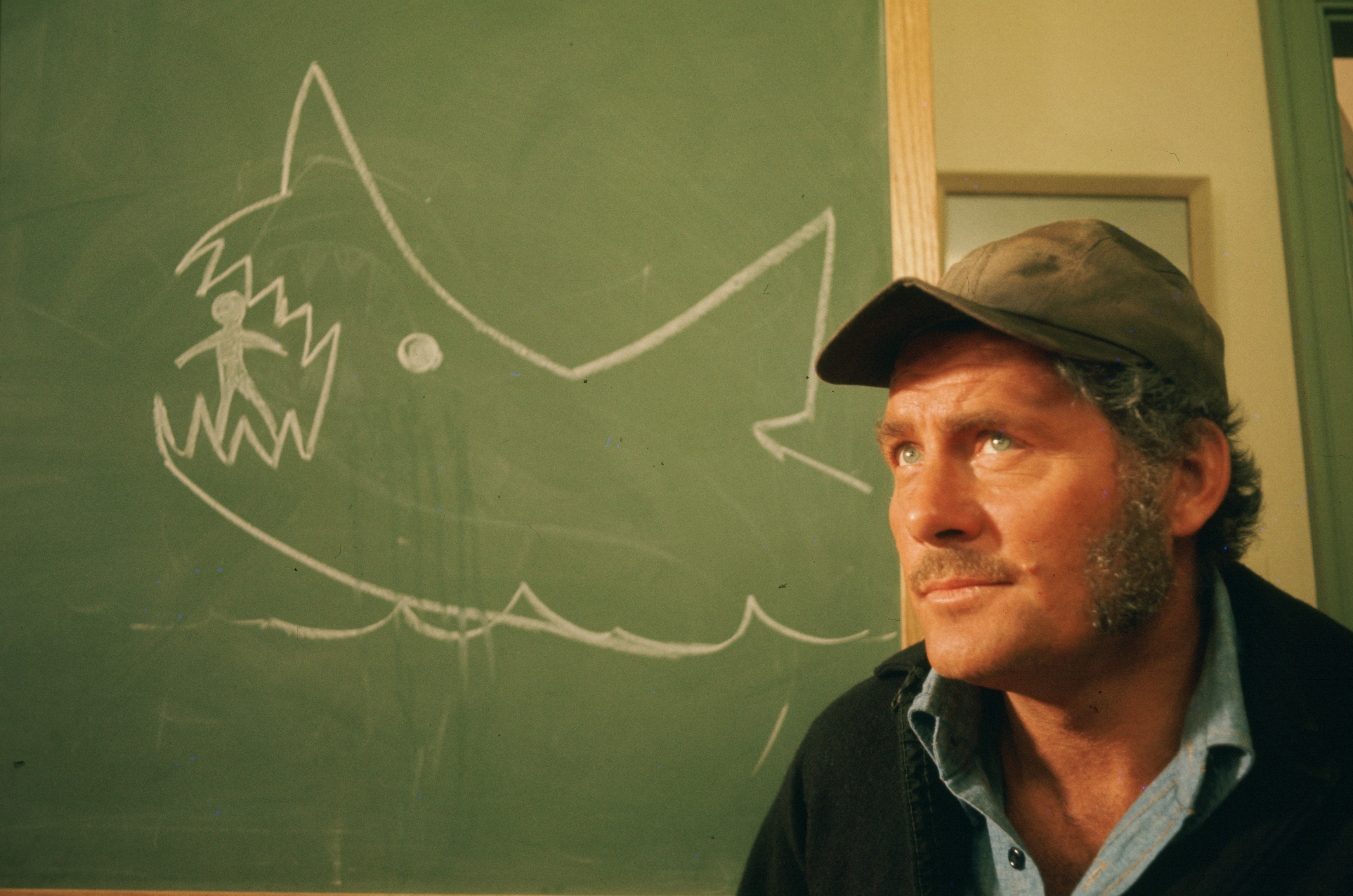 Robert Shaw as Quint during production of Jaws(1975).Courtesy of Universal Studios Licensing LLC