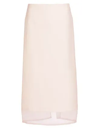 Aceti Silk-Overlay Midi-Skirt