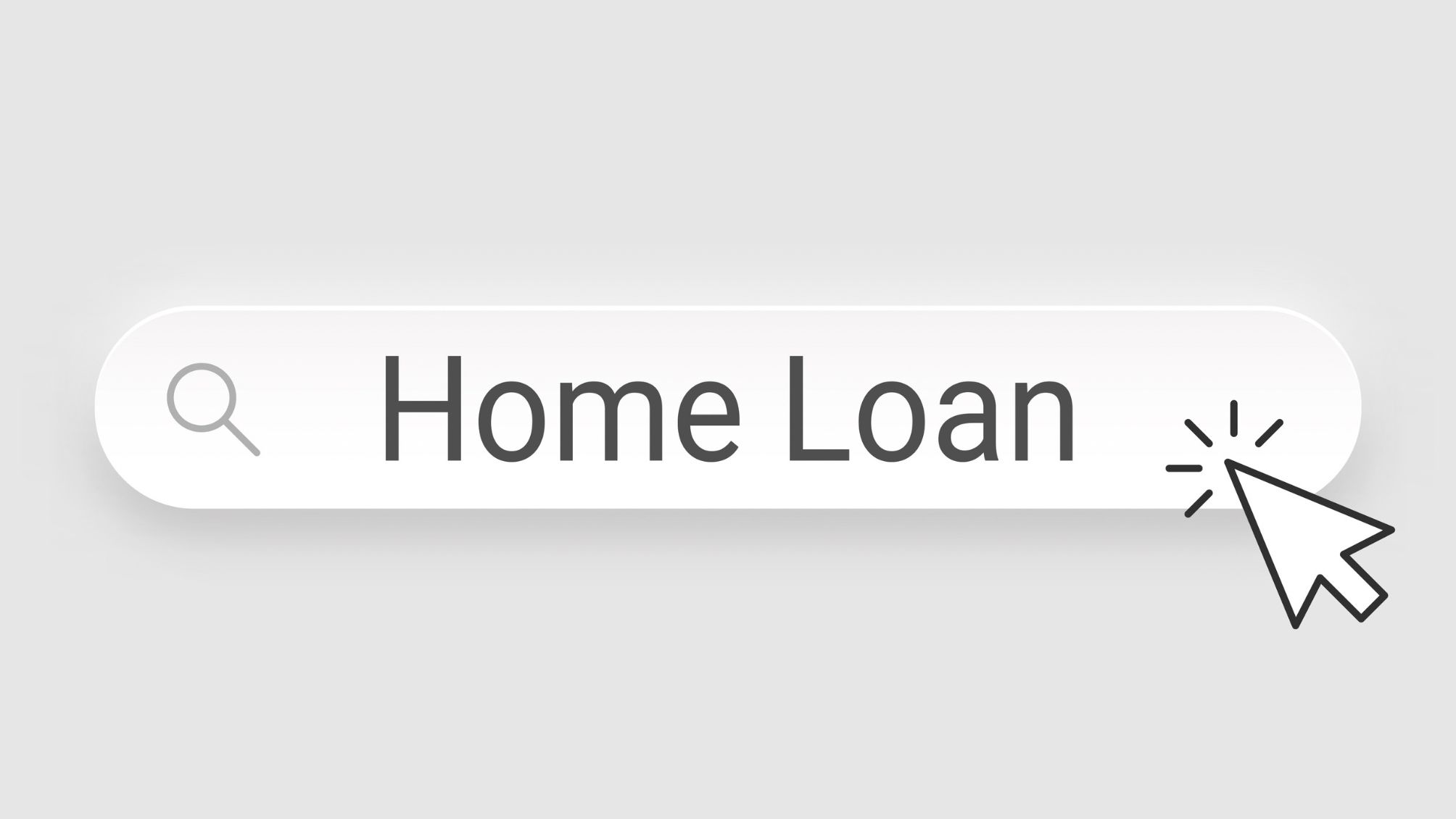 Home Loan - Search Bar with cursor on blank background