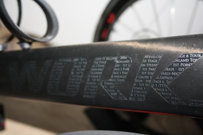 Tom Boonen's Venge has all his wins decorating the down tube