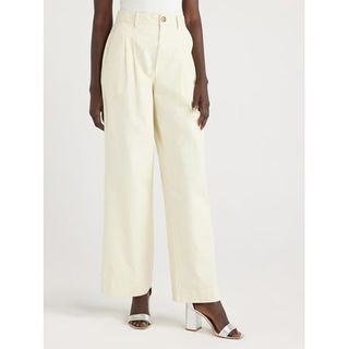 Free Assembly Women’s Wide Leg Chino Pants, 31” Inseam, Sizes 0-22