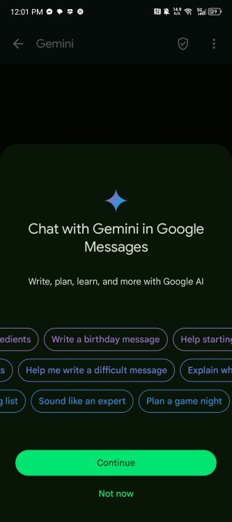 Google Gemini in google messages