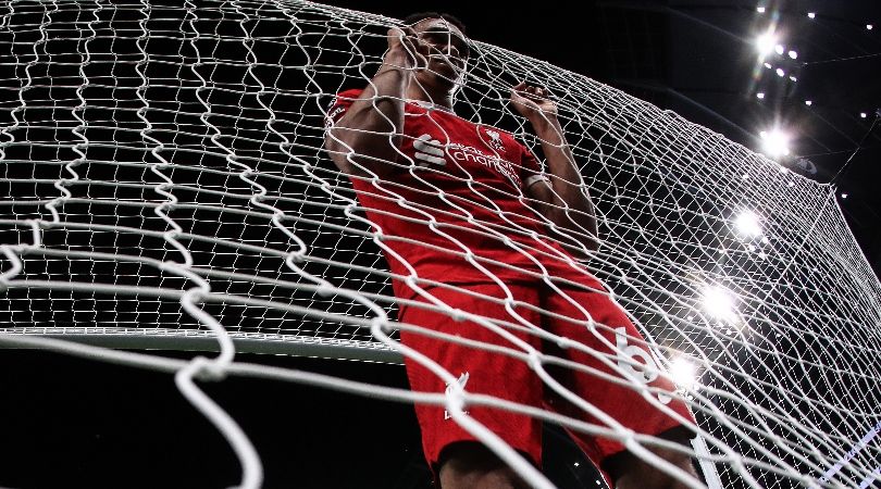 Trent Aleexander-Arnold looks dejected as he holds the back of the net after Tottenham&#039;s late winner against Liverpool in September 2023.