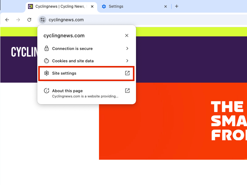 If you can't see the Notifications button, click on Site settings