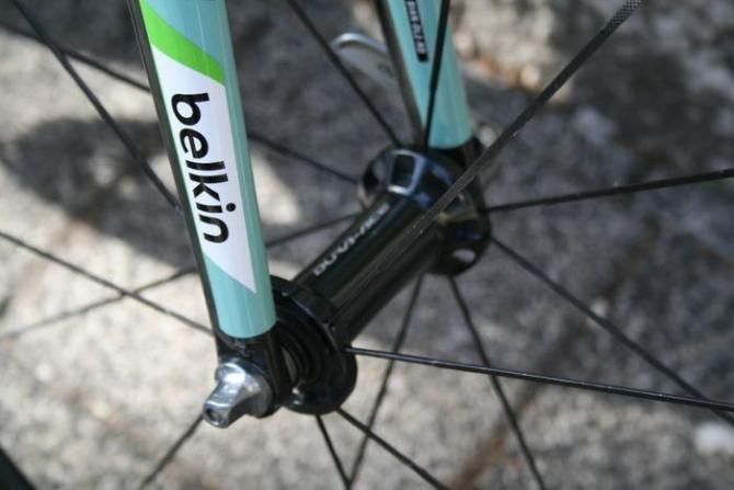 Bladed spokes on the Shimano Dura-Ace C50 wheels