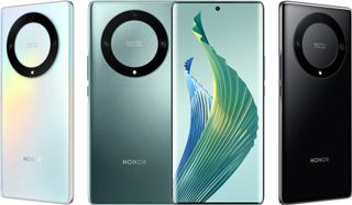 Honor Magic5 Lite in Silver, Green, Black finishes