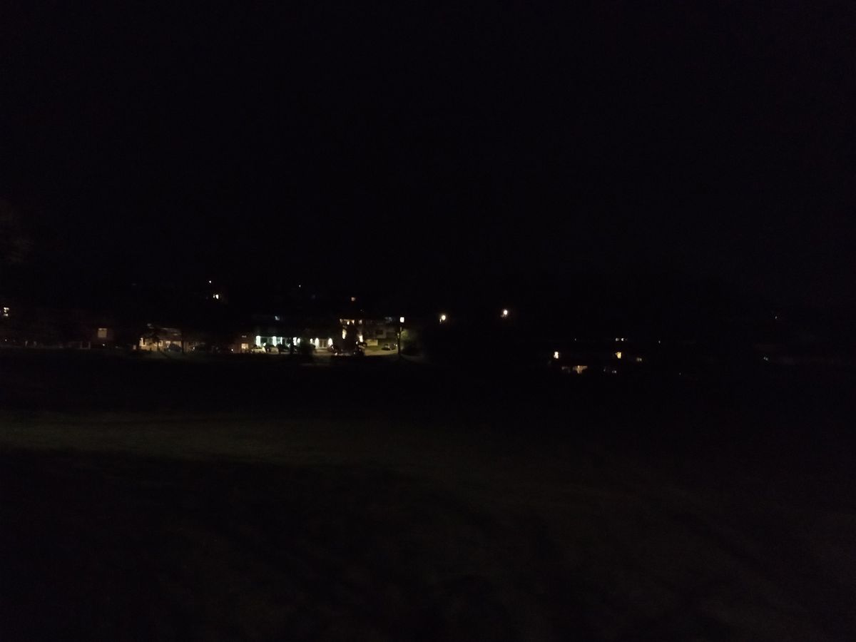 Moto G22 camera sample showing a park at night