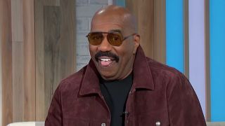 Steve Harvey with tongue out on Sherri