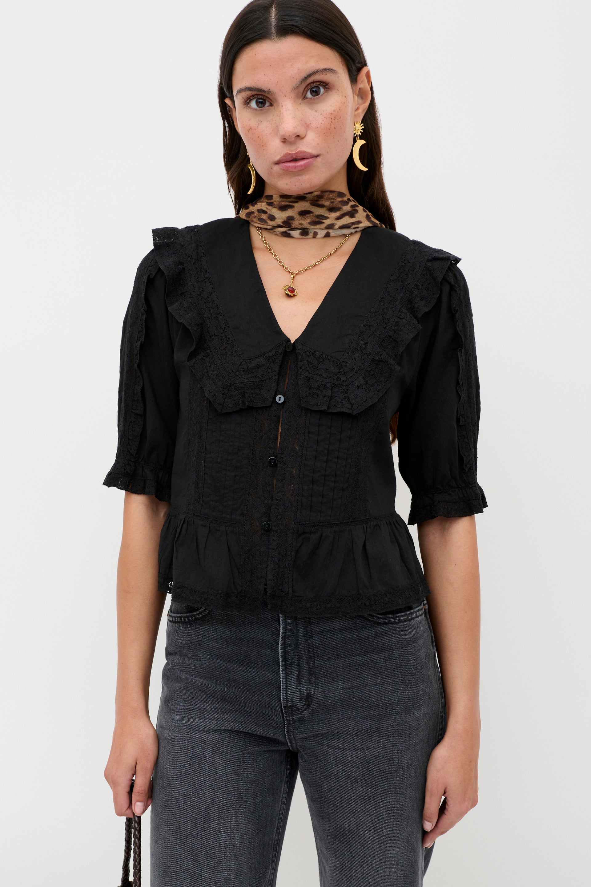 Ellery Cotton Blouse in Black