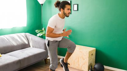 Man doing an intense workout