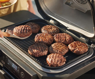 Grilling burgers in the Ninja Air Fryer