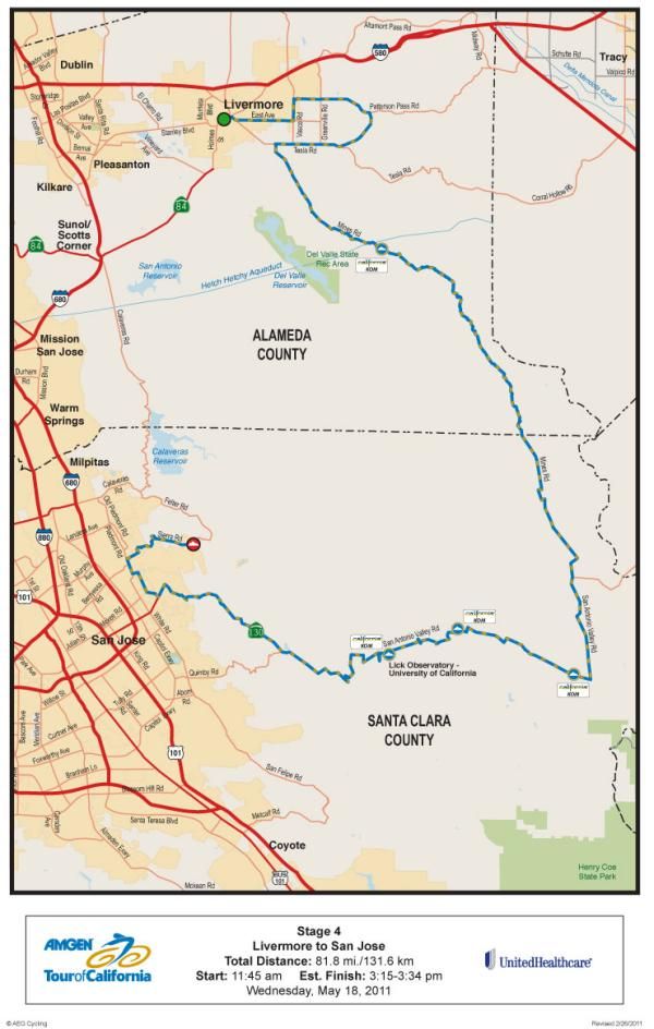 Amgen Tour of California - Stage 4 Map